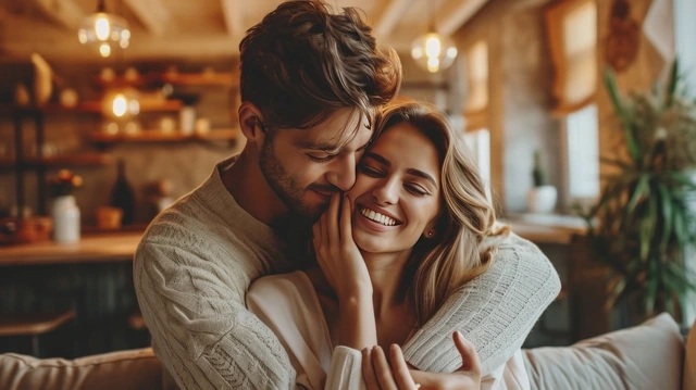A surviving Nevada spouse embracing at home after a joint owner has passed away
