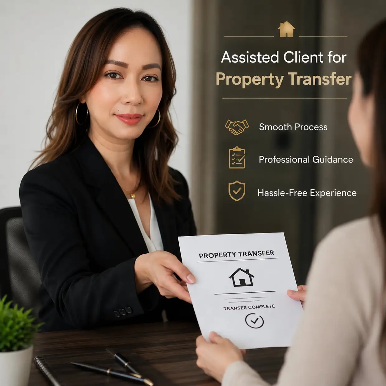 Quinnie Do assisting a Las Vegas client starting a Nevada deed transfer